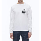 Organic Cotton Jersey T-Shirt - White - Fancy Drawing Print On The Chest