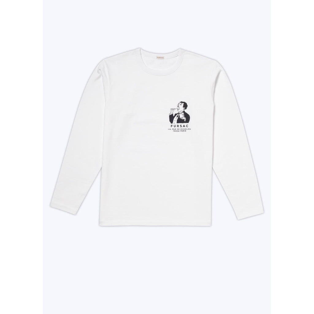 Organic Cotton Jersey T-Shirt - White - Fancy Drawing Print On The Chest