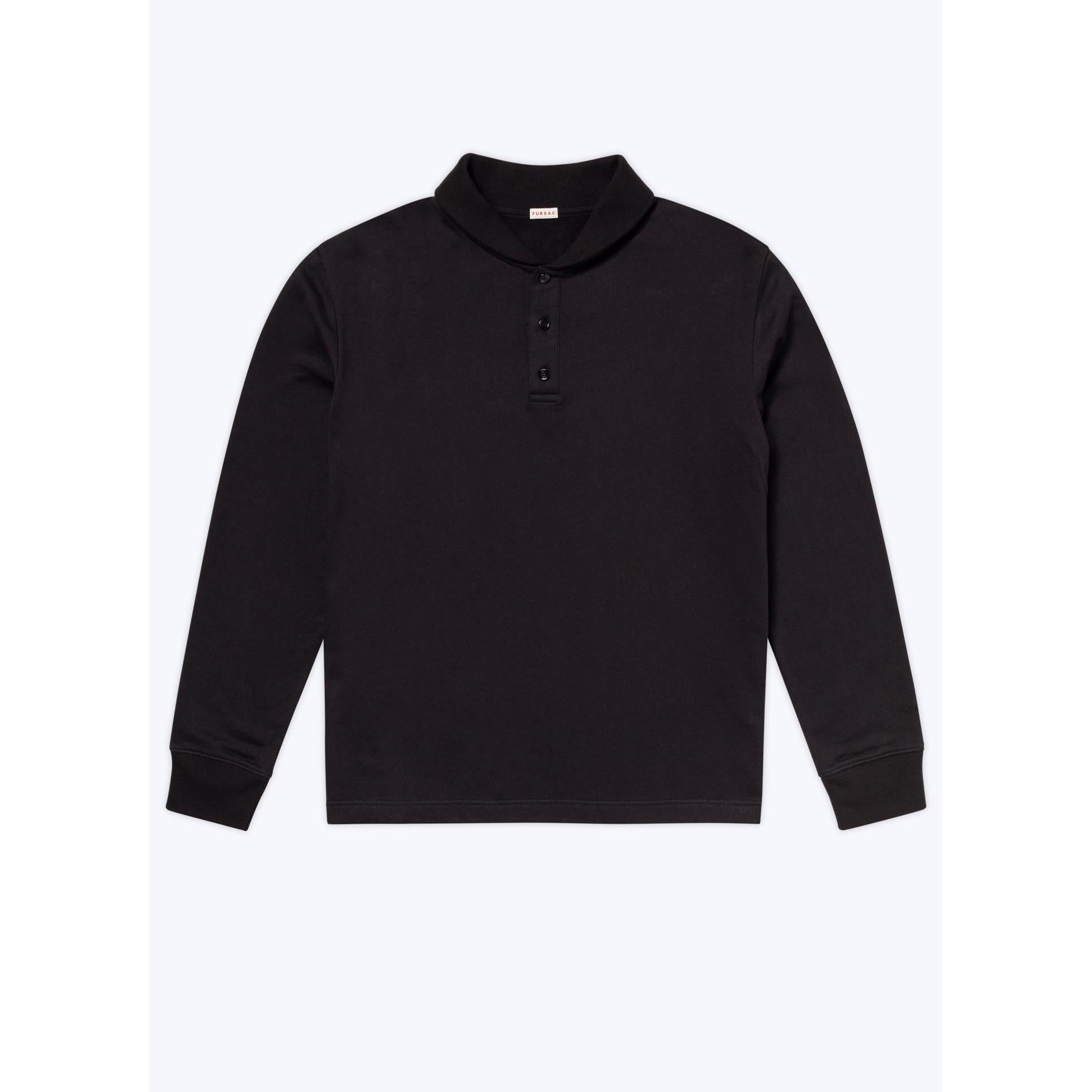 Fursac - Sweat À Col Châle En Jersey De Coton - Noir