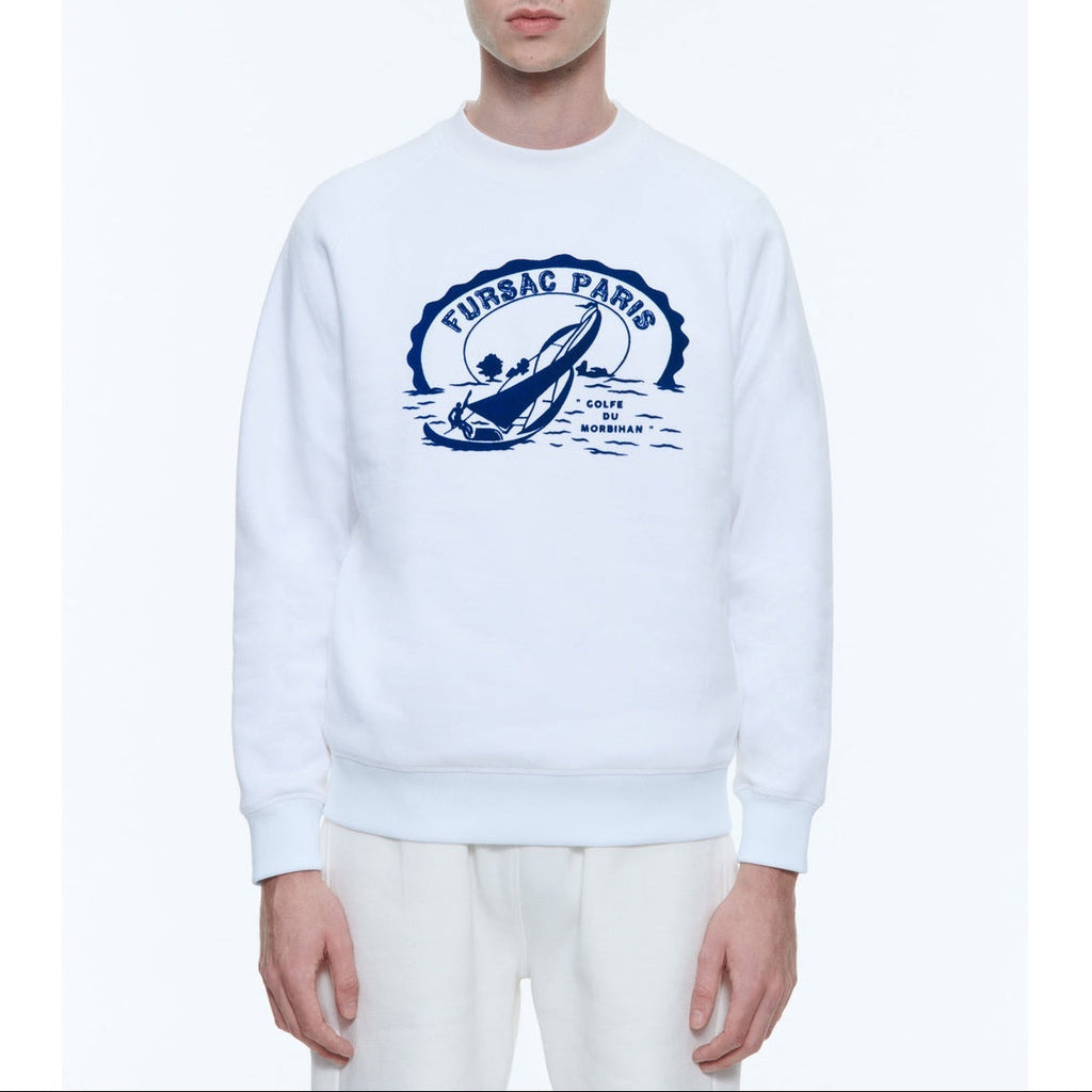 Organic Cotton Sweatshirt - White - Gulf of Morbihan Patch