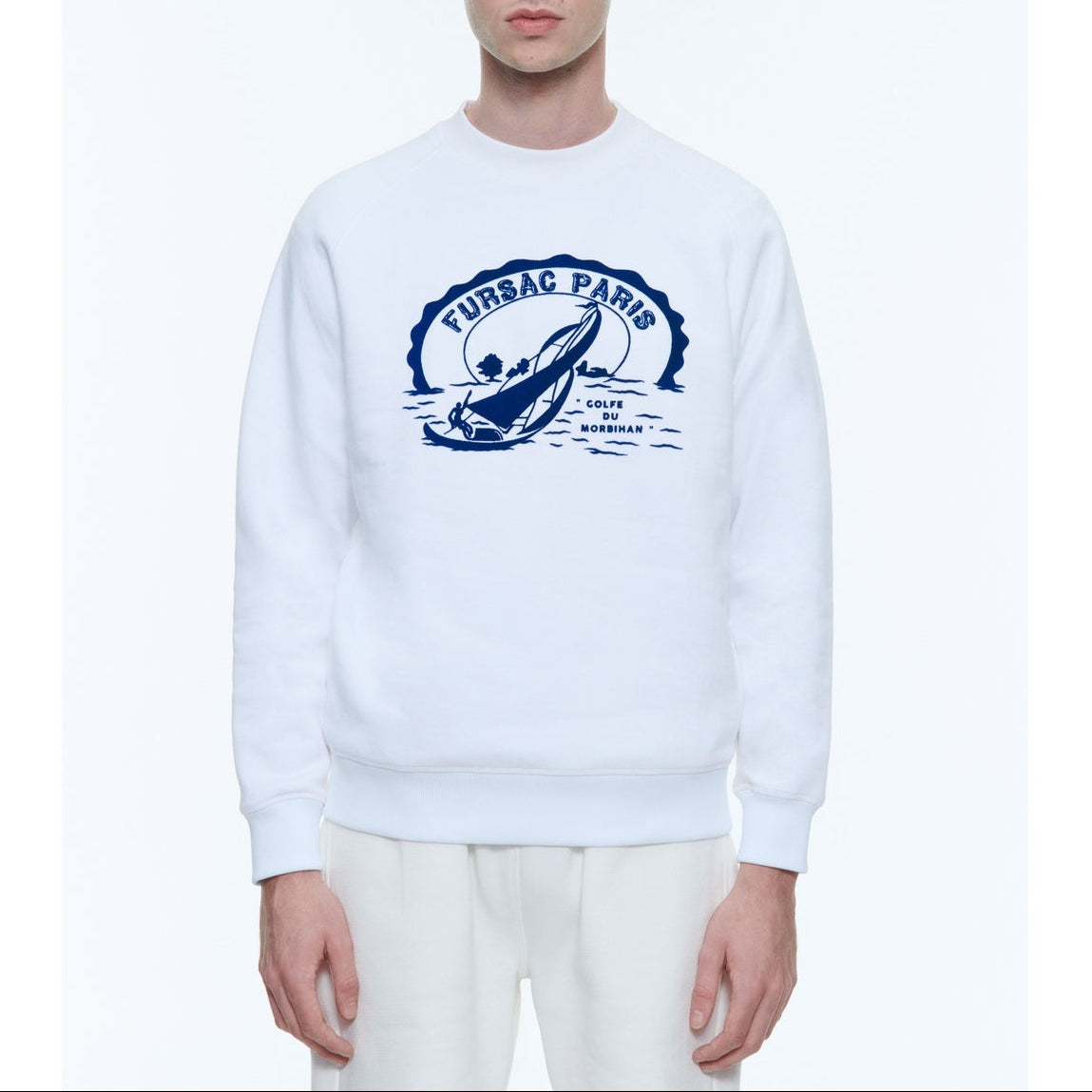 Organic Cotton Sweatshirt - White - Gulf of Morbihan Patch