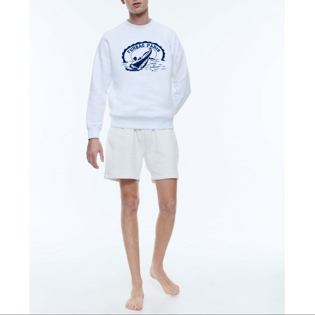 Organic Cotton Sweatshirt - White - Gulf of Morbihan Patch