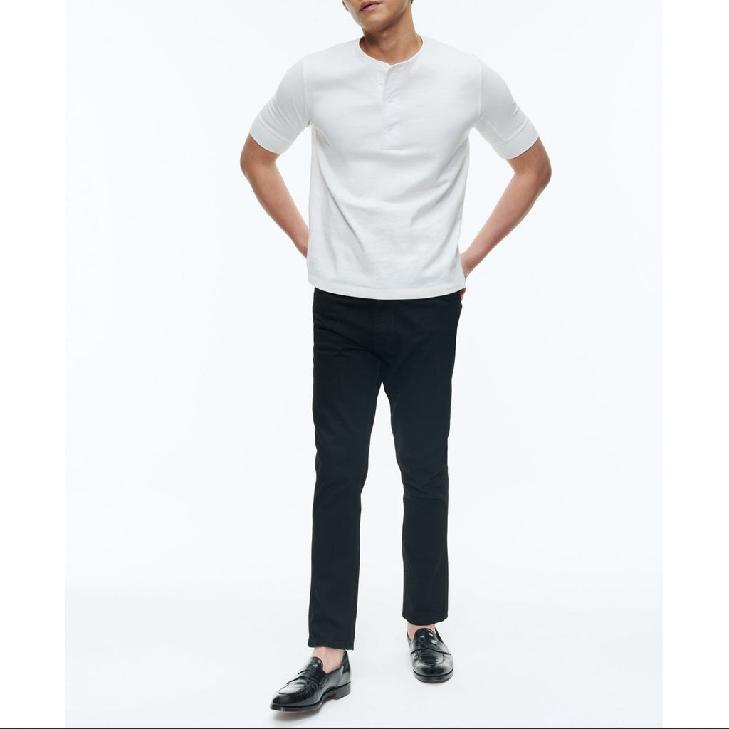 Fursac - T-Shirt Col Tunisien En Coton - Blanc