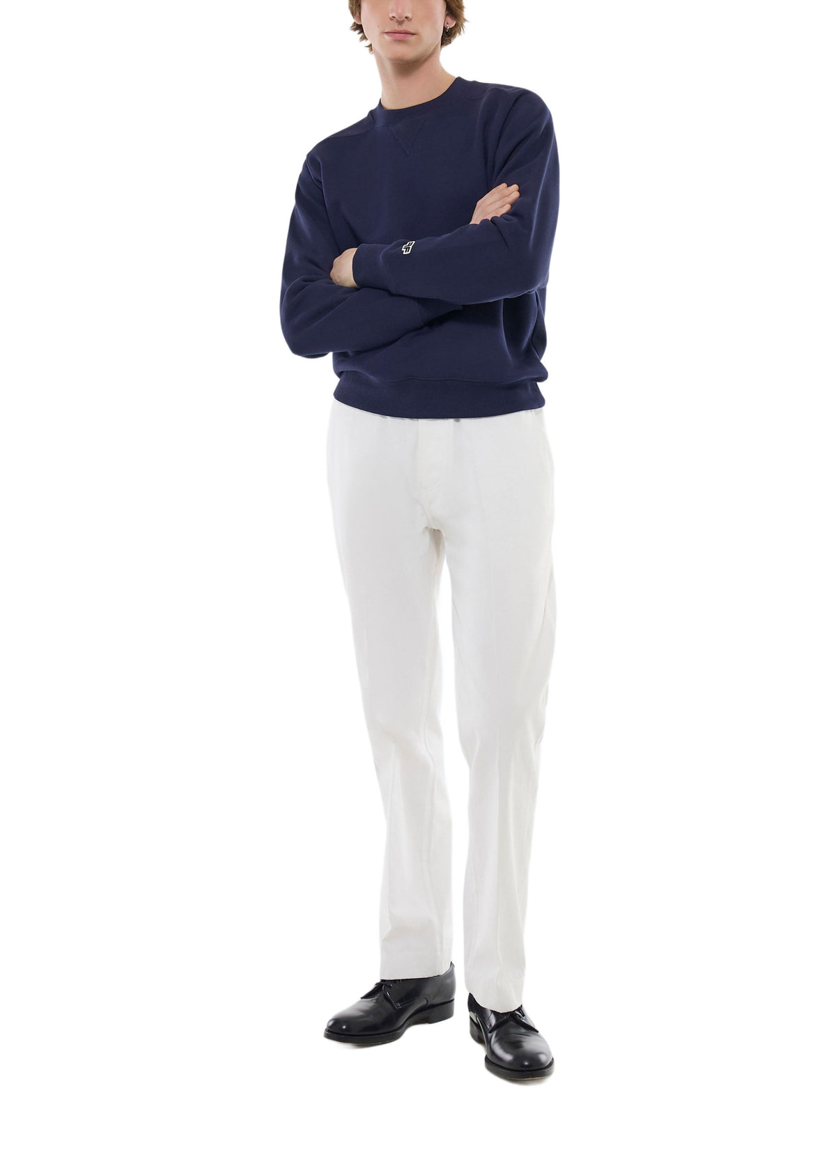 Sweatshirt med Rund Hals - Marinblå