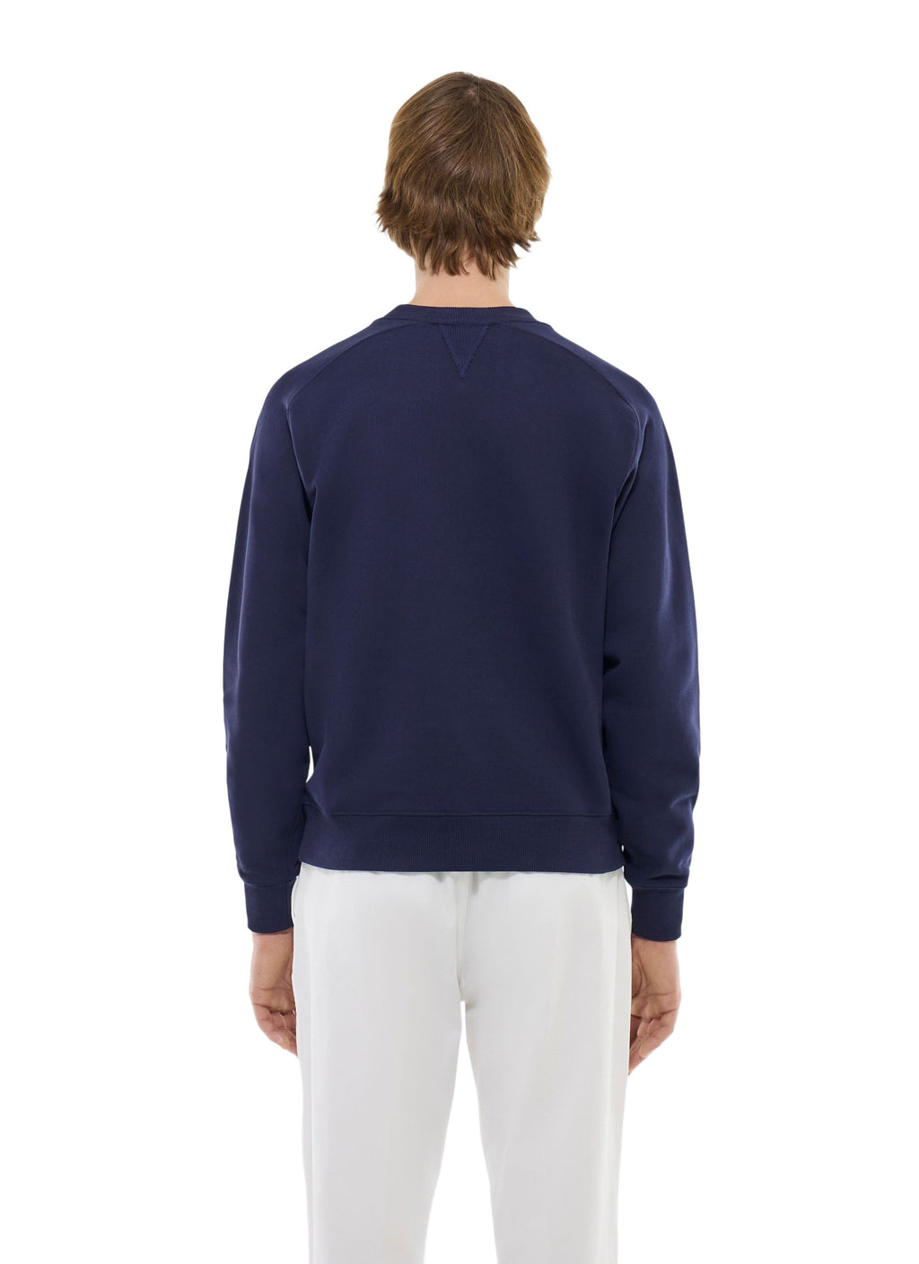 Sweatshirt med Rund Hals - Marinblå