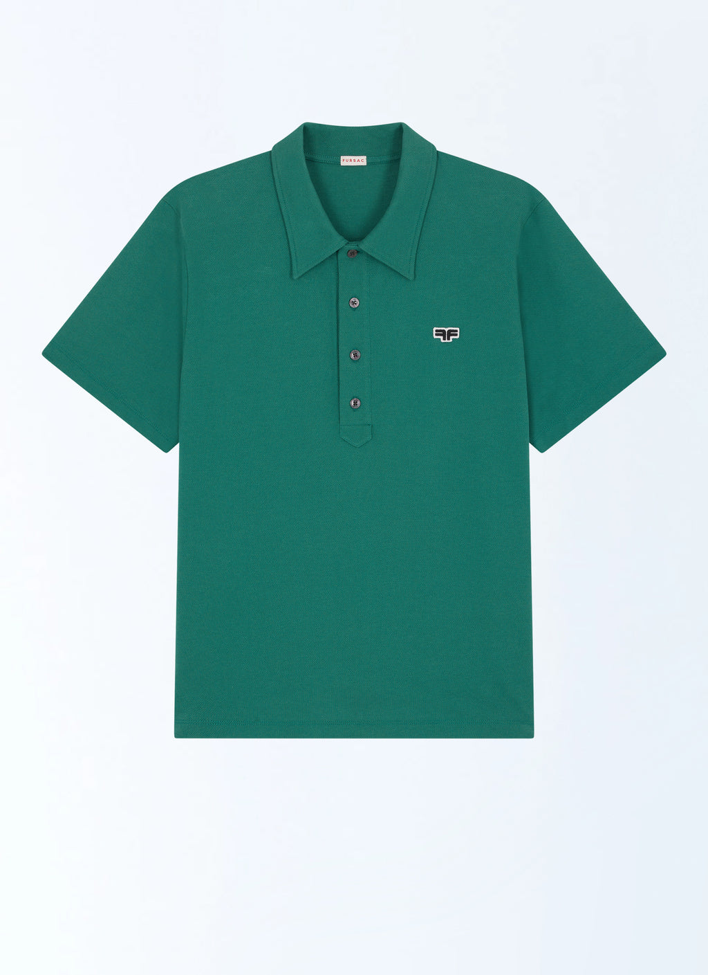 Piqué-Poloshirt mit 3 Knöpfen - Smaragdgrün