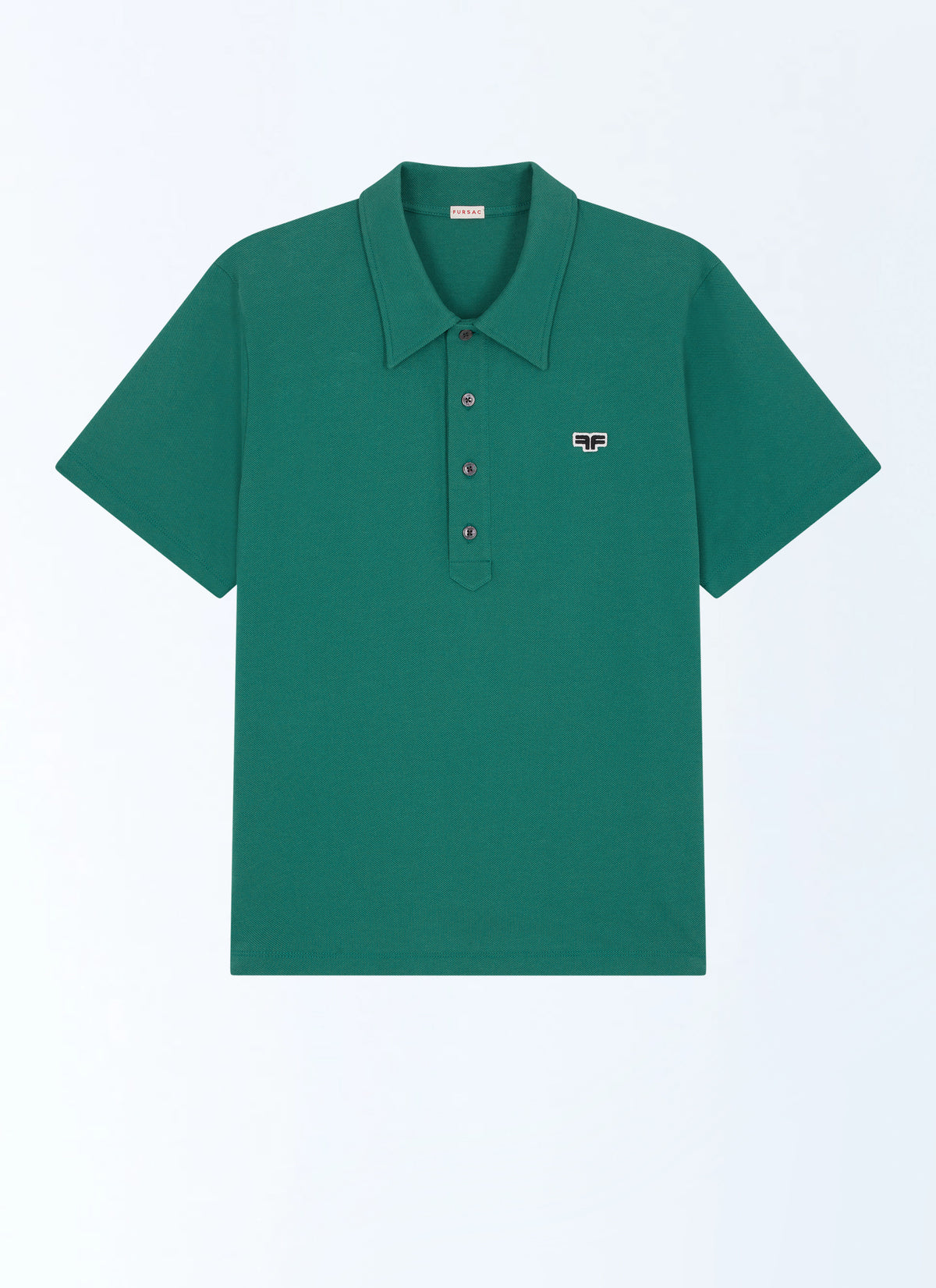 Piqué-Poloshirt mit 3 Knöpfen - Smaragdgrün