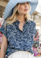 Chemise Col Claudine Helene - Paisley