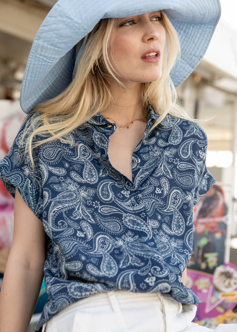 Chemise Col Claudine Helene - Paisley