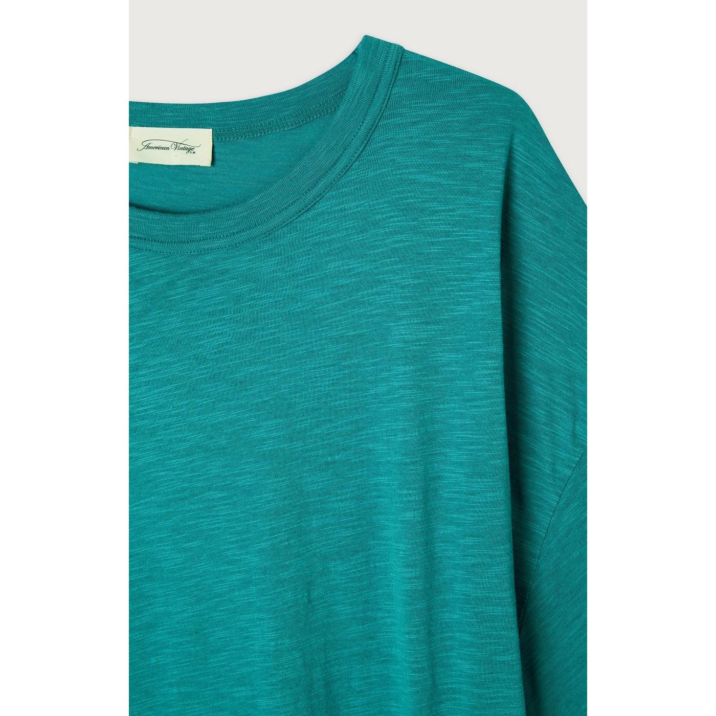 T-Shirt Ample Col Rond - Emeraude Chine - Femme