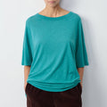 T-Shirt Ample Col Rond - Emeraude Chine - Femme