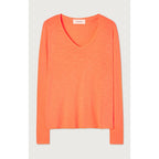T-Shirt Col V - Feu Fluo - Femme