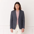 Veste En Lin Bleu Pucé