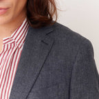 Veste En Lin Bleu Pucé