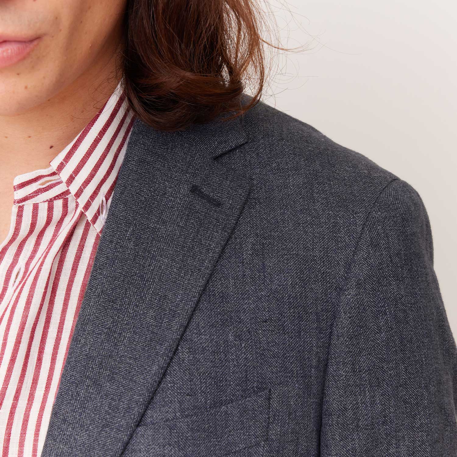 Veste En Lin Bleu Pucé