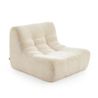 Janis - Modular Single-Seat Armchair - Chenille Fabric - Ecru