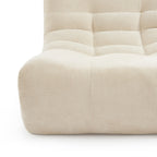 Janis - Modular Single-Seat Armchair - Chenille Fabric - Ecru