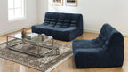 Janis - Banquette 2 Places - Tissu Chenille - Bleu