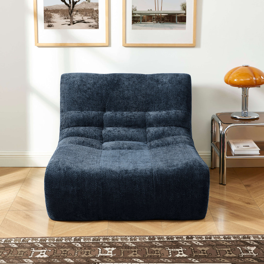 Janis - Chauffeuse - Tissu Chenille - Bleu