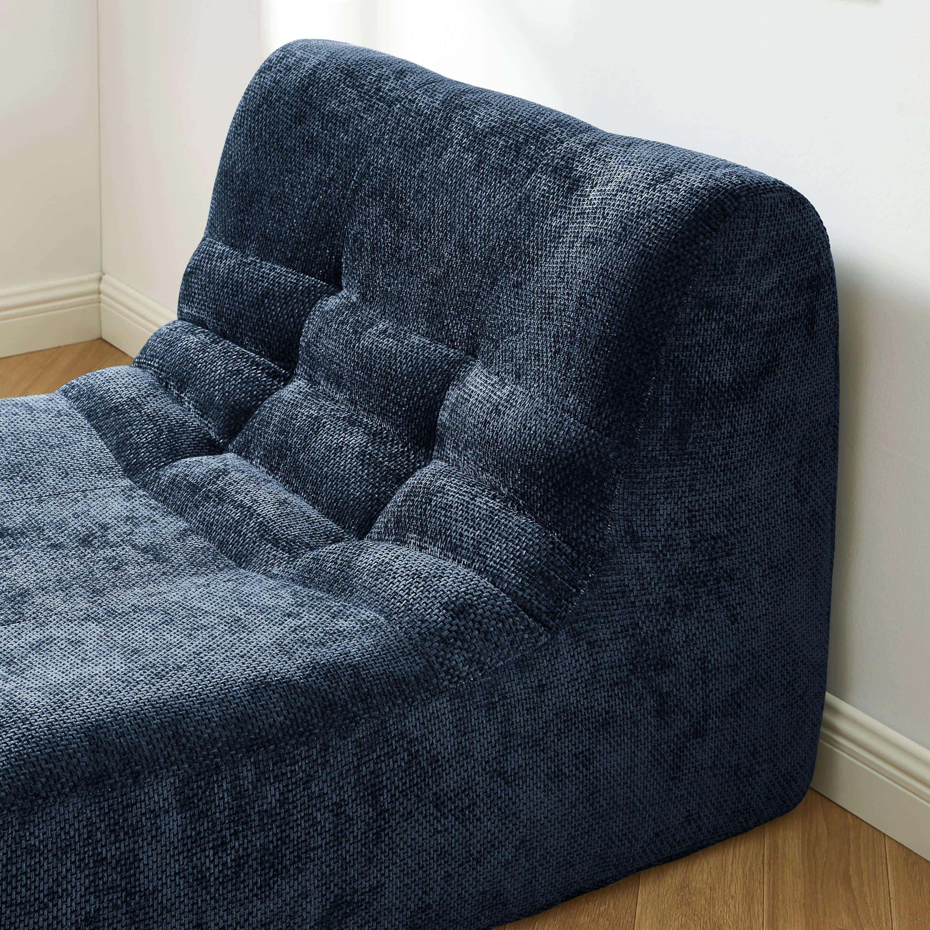 Janis - Chauffeuse - Tissu Chenille - Bleu