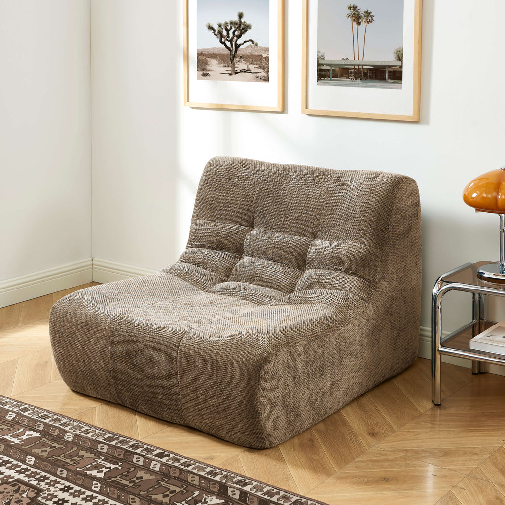 Janis - Armchair - Chenille Fabric - Taupe