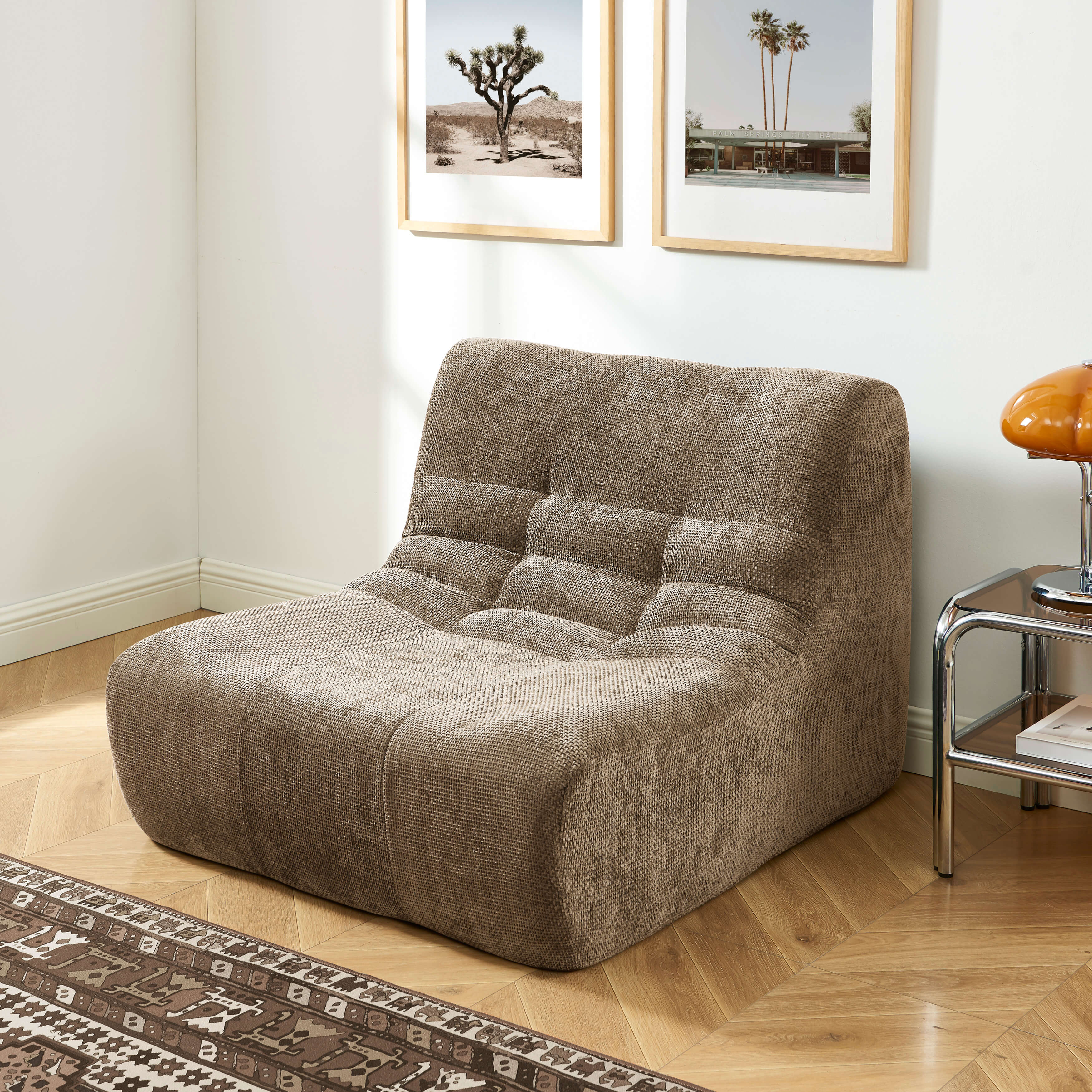 Janis - Armchair - Chenille Fabric - Taupe