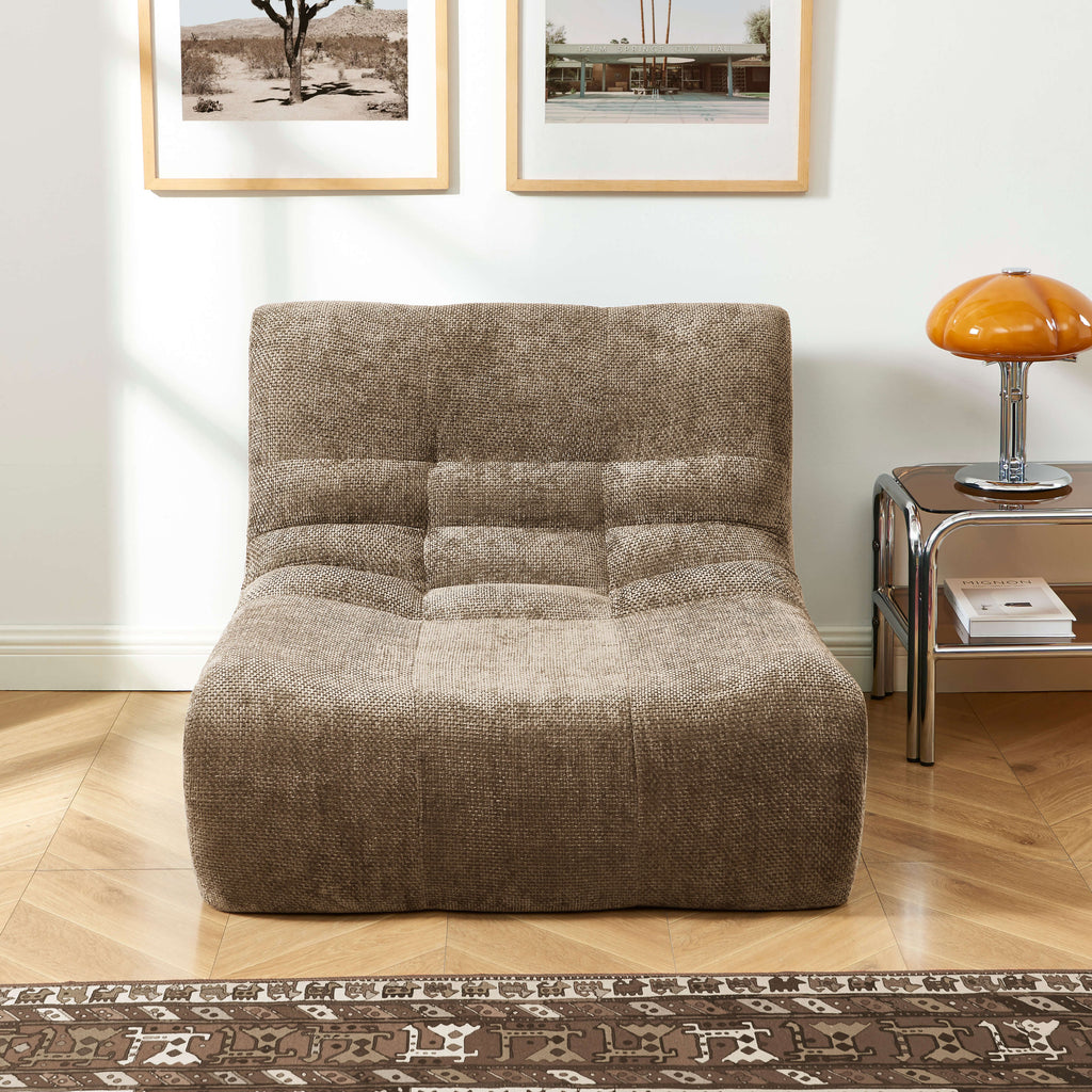 Janis - Armchair - Chenille Fabric - Taupe