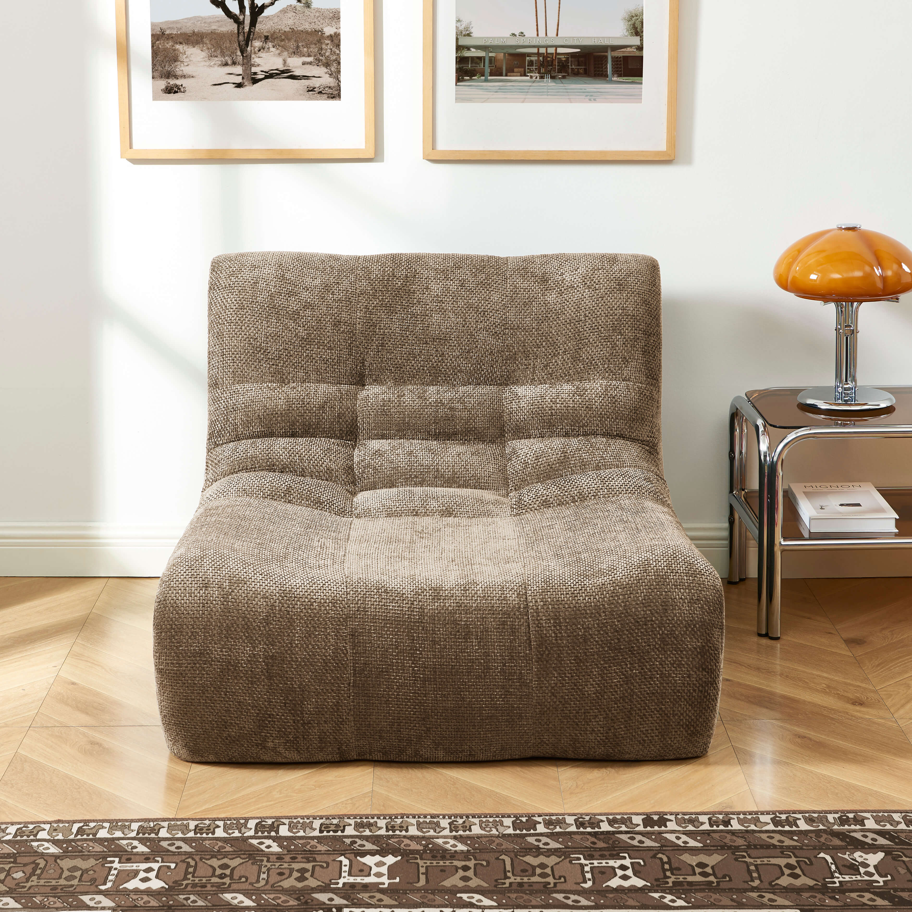 Janis - Armchair - Chenille Fabric - Taupe
