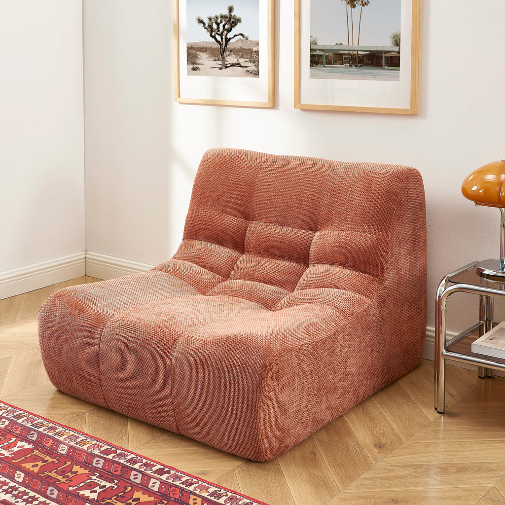 Janis - Butaca Modular 1 Plaza - Tejido Chenilla - Terracota