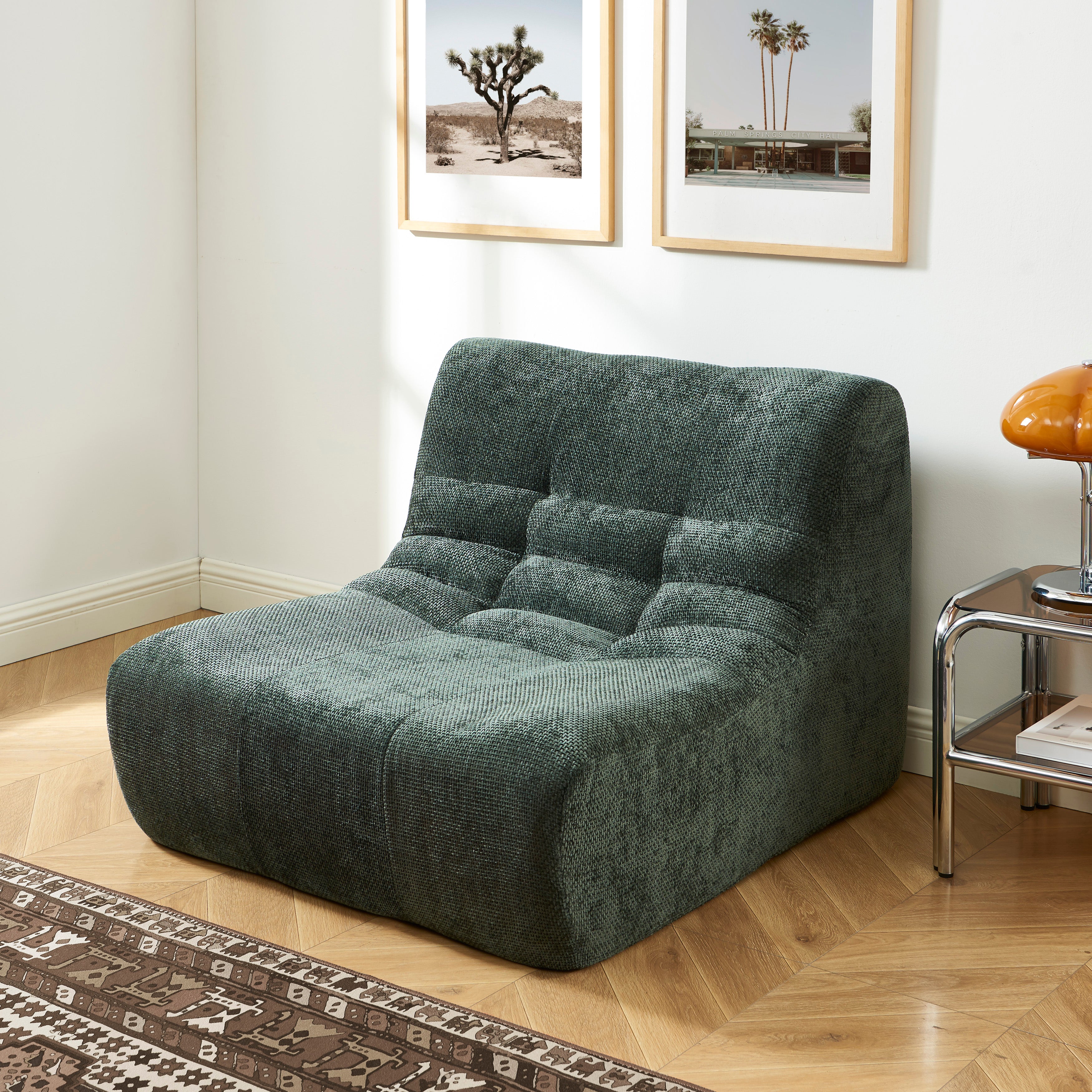 Janis - Sillón Modular 1 Plaza - Tela Chenilla - Verde
