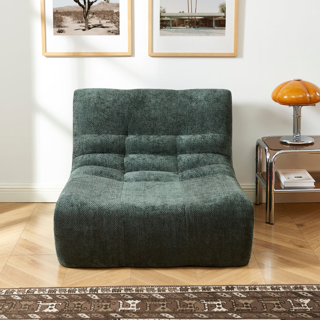Janis - Sillón Modular 1 Plaza - Tela Chenilla - Verde