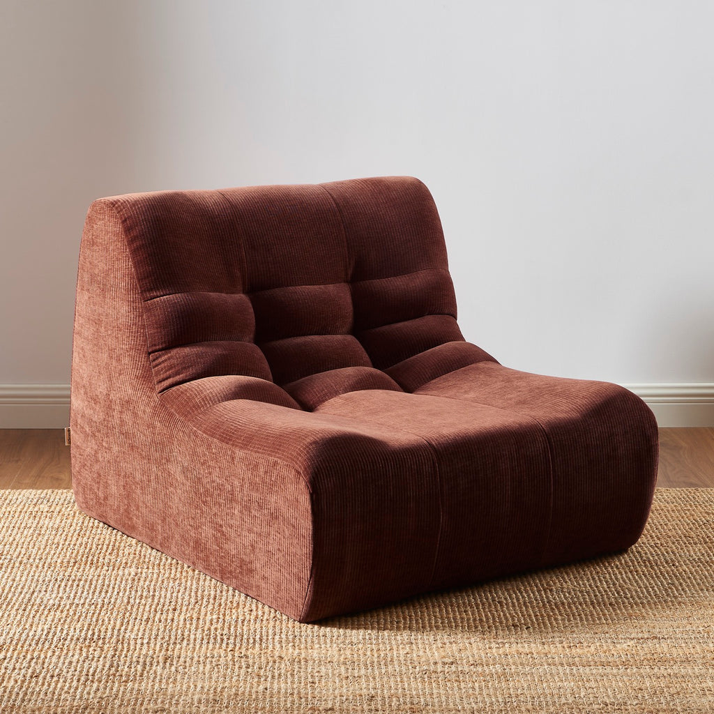 Janis - Modular 1-Seater Armchair - Velvet - Burgundy