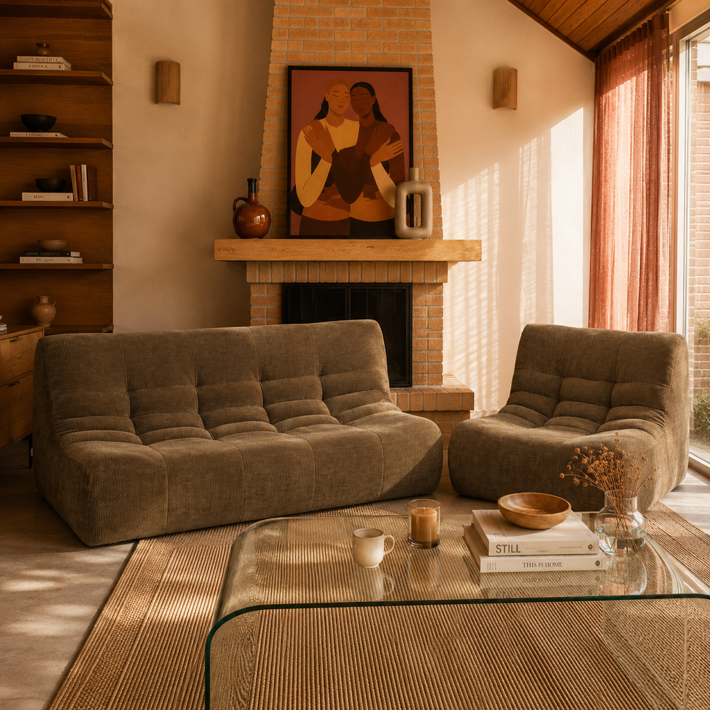 Janis - Banquette 2 Places - Velours - Marron