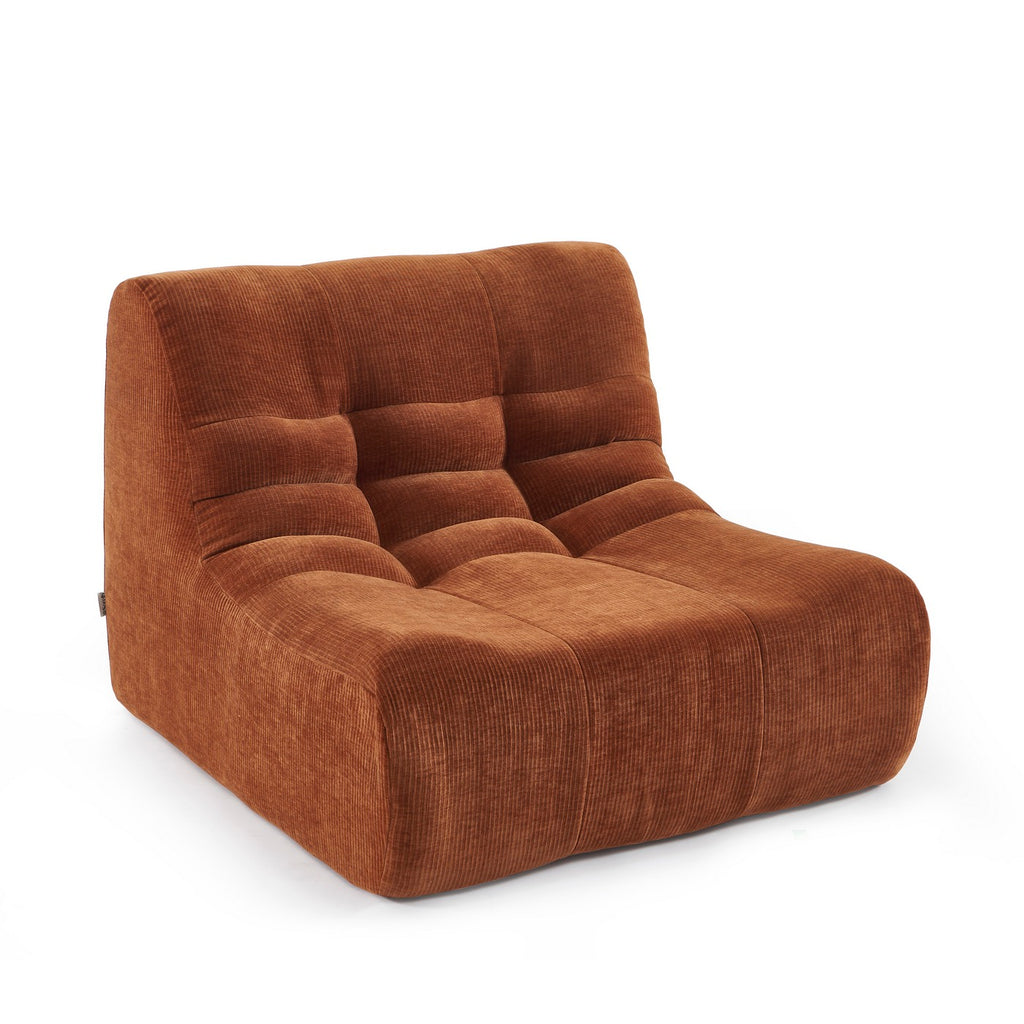 Janis - Modular 1 Seater Chair - Velvet - Terracotta