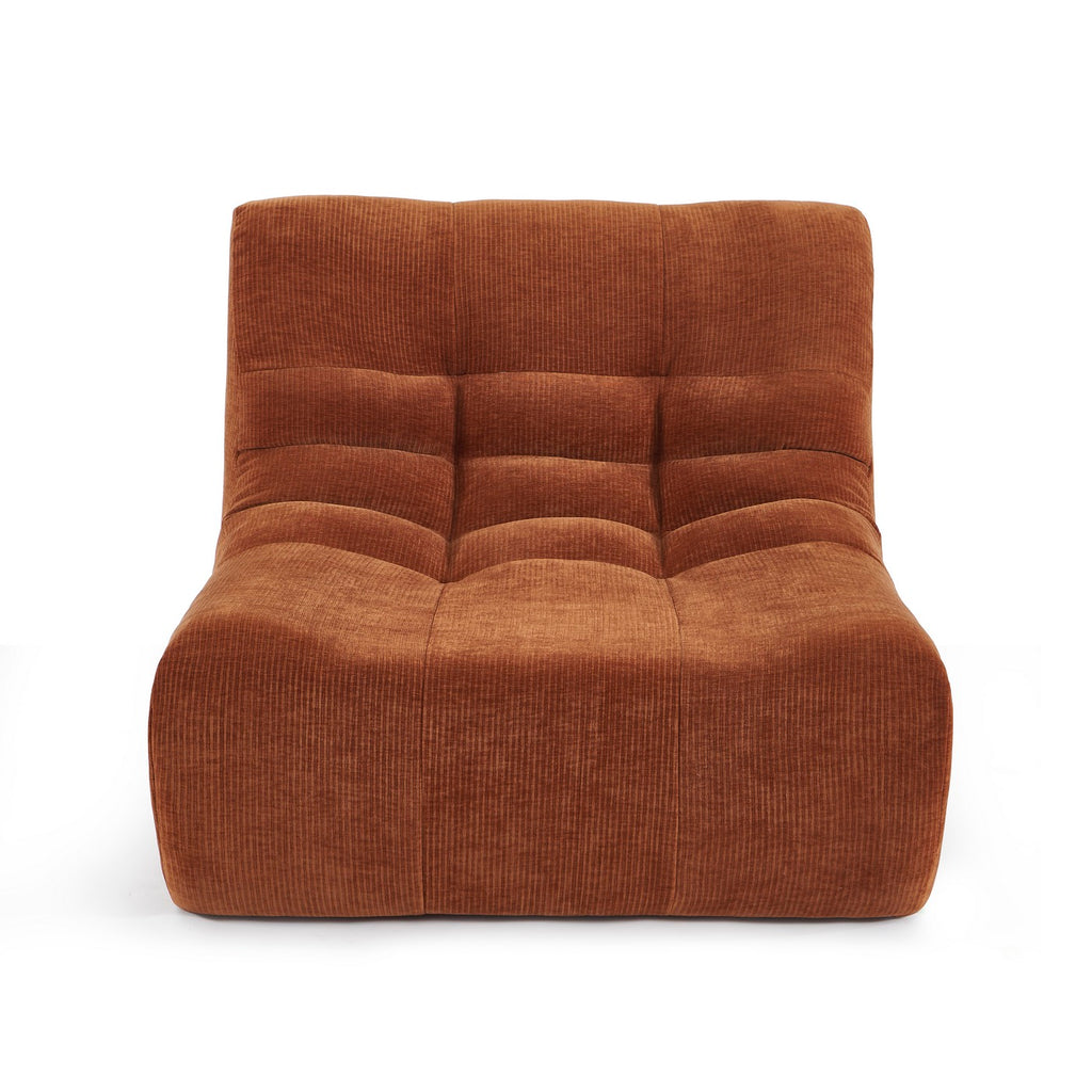 Janis - Modular 1 Seater Chair - Velvet - Terracotta