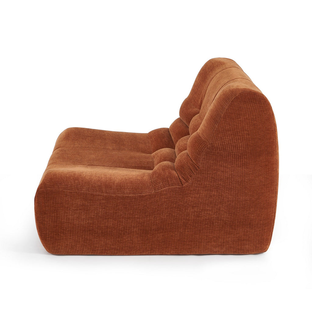 Janis - Modular 1 Seater Chair - Velvet - Terracotta