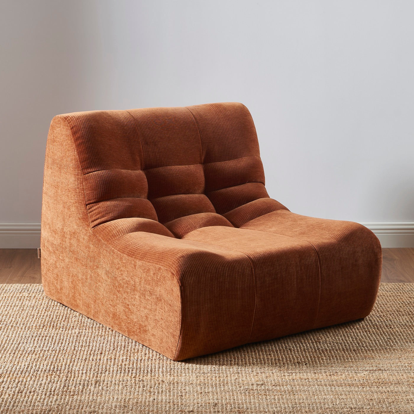 Janis - Modular 1 Seater Chair - Velvet - Terracotta