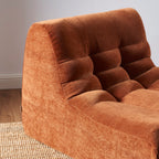 Janis - Modular 1 Seater Chair - Velvet - Terracotta