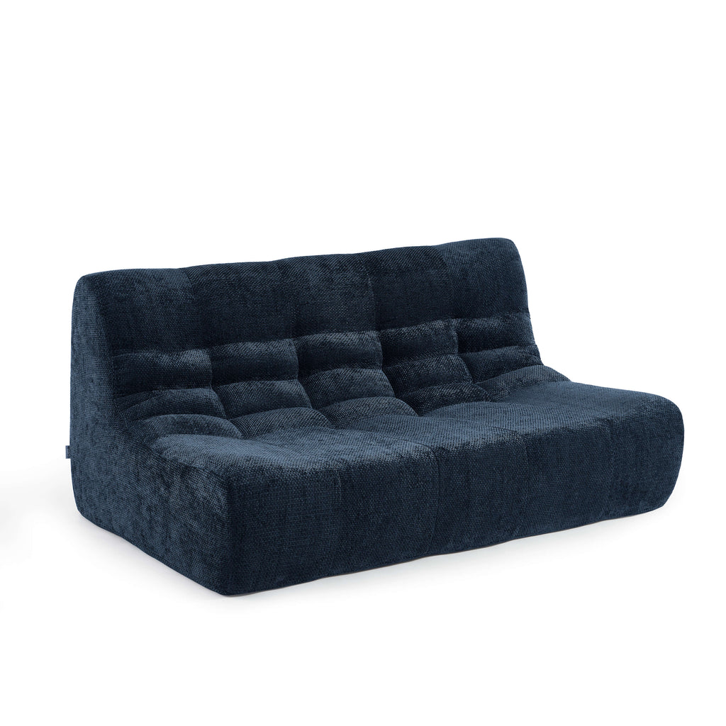 Janis - Banquette 2 Places - Tissu Chenille - Bleu