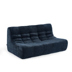 Janis - Banquette 2 Places - Tissu Chenille - Bleu