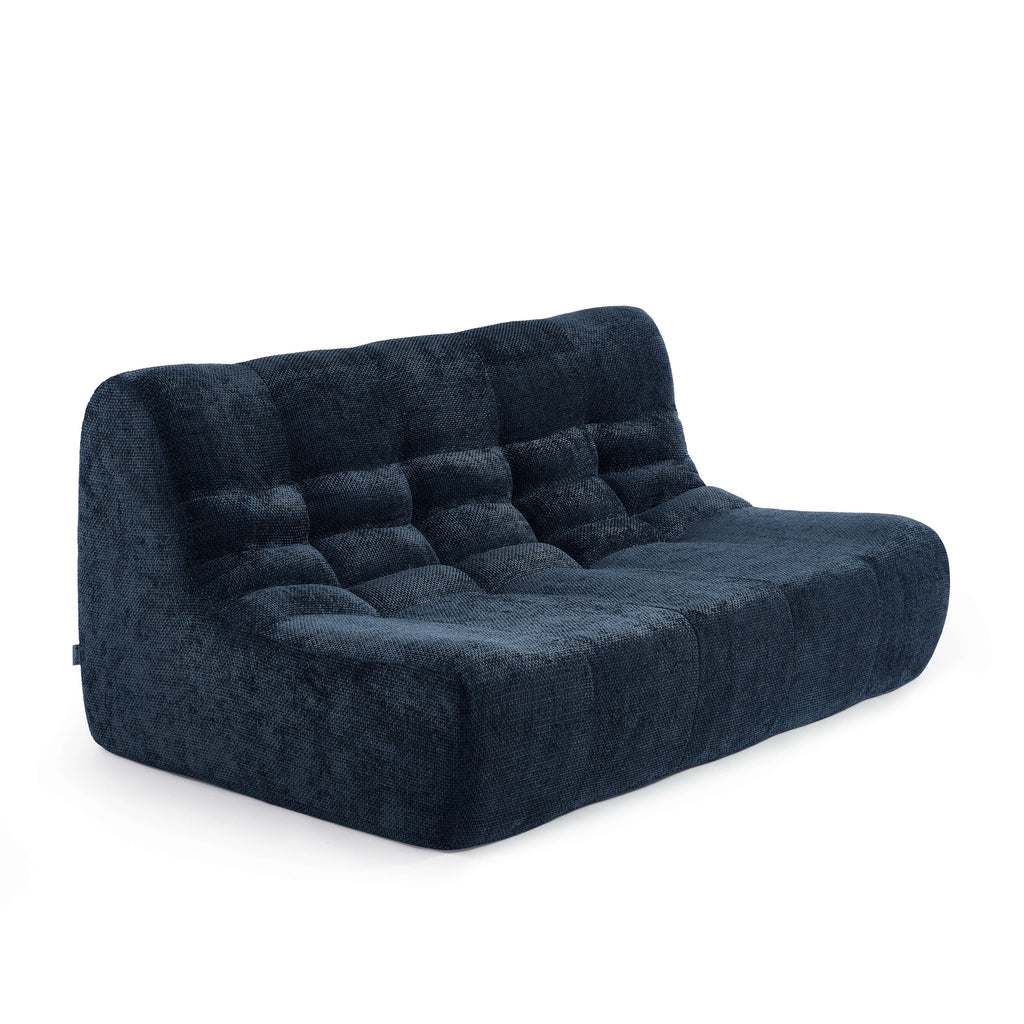 Janis - Banquette 2 Places - Tissu Chenille - Bleu
