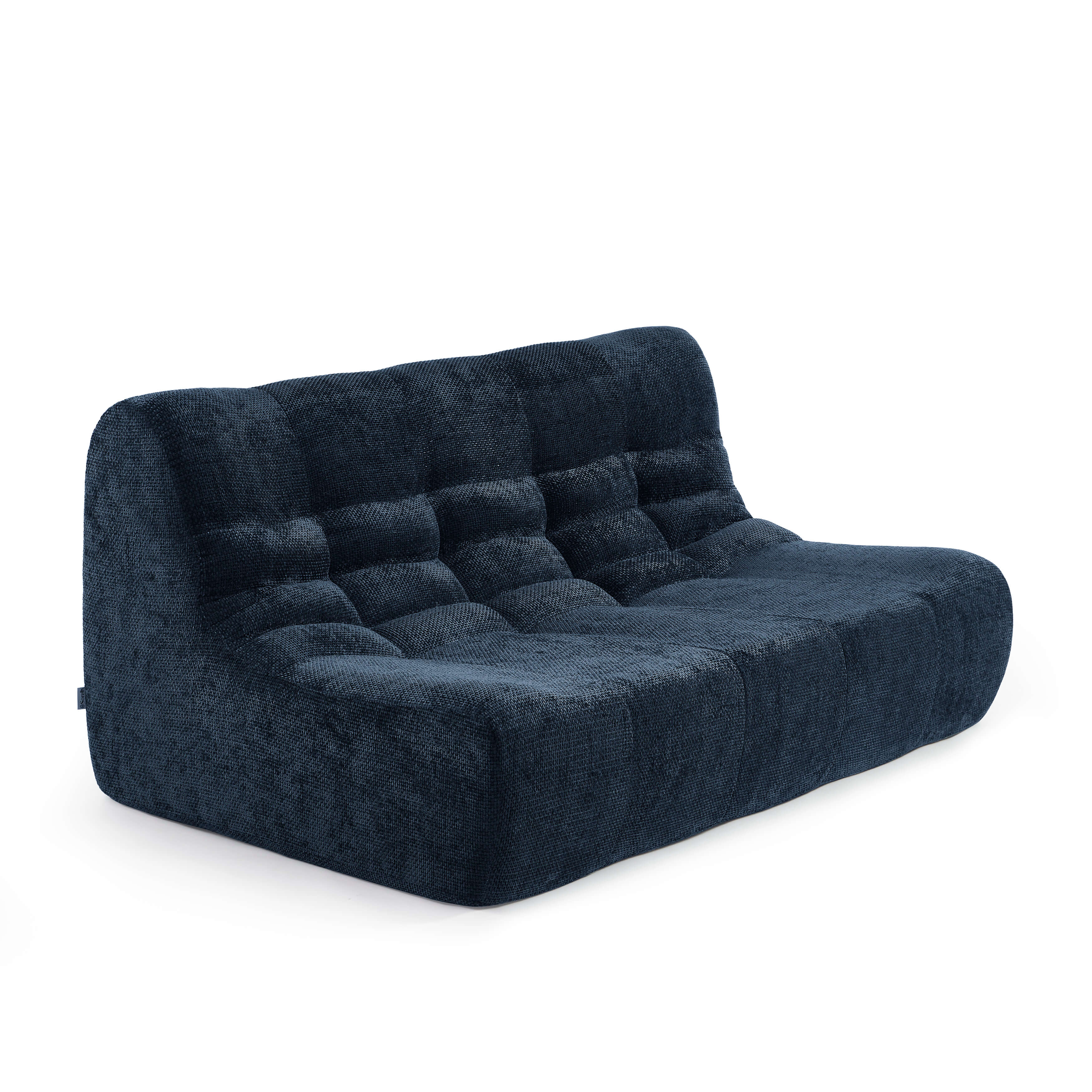 Janis - Banquette 2 Places - Tissu Chenille - Bleu
