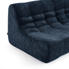 Janis - Banquette 2 Places - Tissu Chenille - Bleu