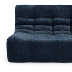 Janis - Banquette 2 Places - Tissu Chenille - Bleu