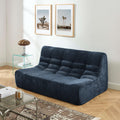 Janis - Banquette 2 Places - Tissu Chenille - Bleu