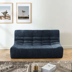 Janis - Banquette 2 Places - Tissu Chenille - Bleu