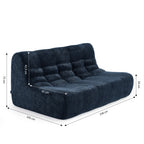 Janis - Banquette 2 Places - Tissu Chenille - Bleu