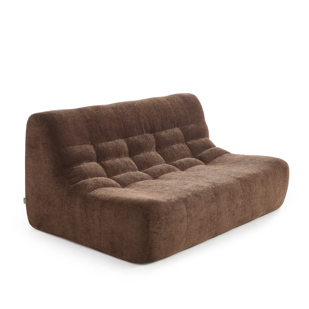 Janis - Modular Bench Seat 2 Seater - Chenille Fabric - Brown