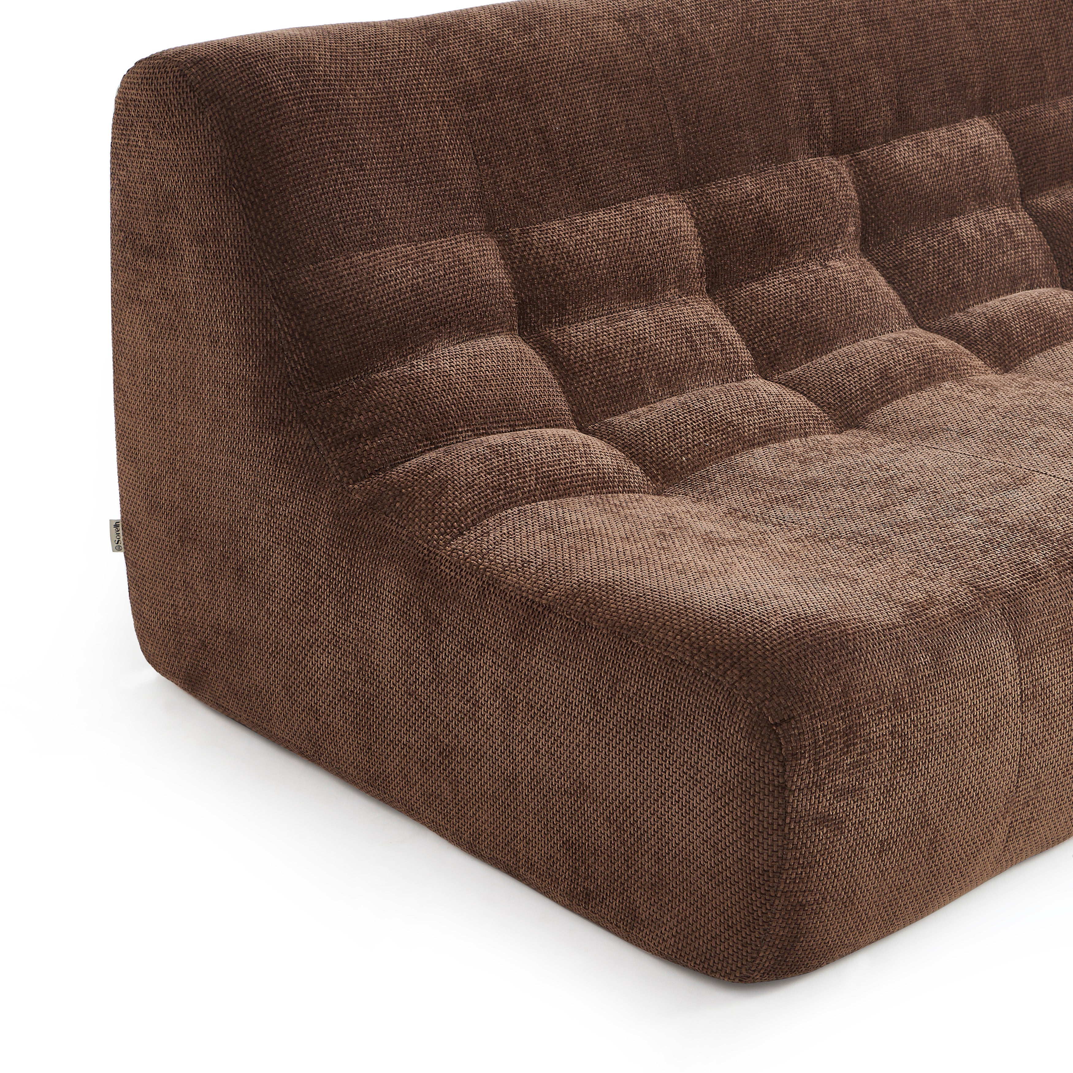 Janis - Modular Bench Seat 2 Seater - Chenille Fabric - Brown