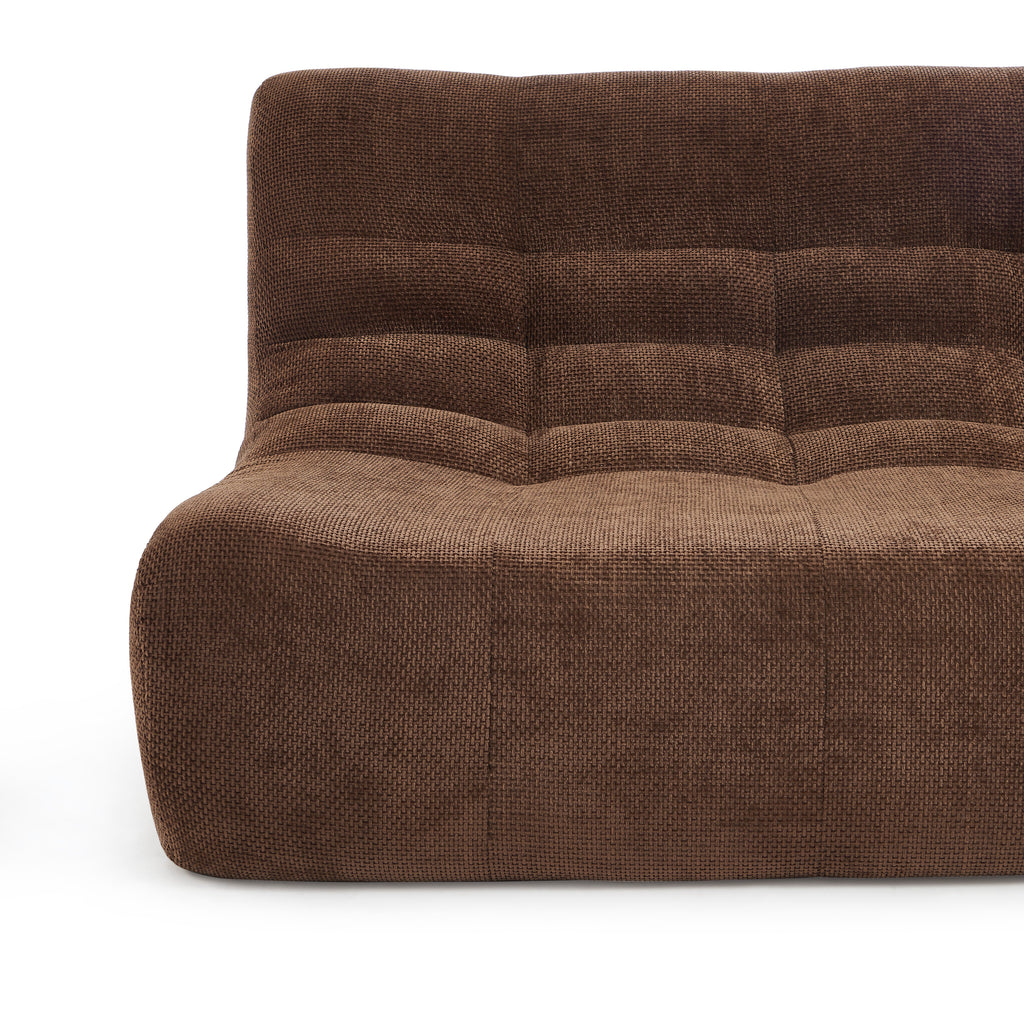Janis - Modular Bench Seat 2 Seater - Chenille Fabric - Brown